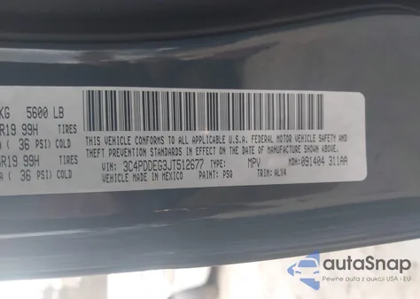 2018 Dodge Journey Gt Awd from USA, damaged, VIN 3C4PDDEG3JT512677